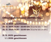 Öffnungszeiten Weihnachten und Silvester 2025