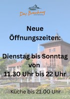 Neue Öffnungszeiten ab 30. September 2025